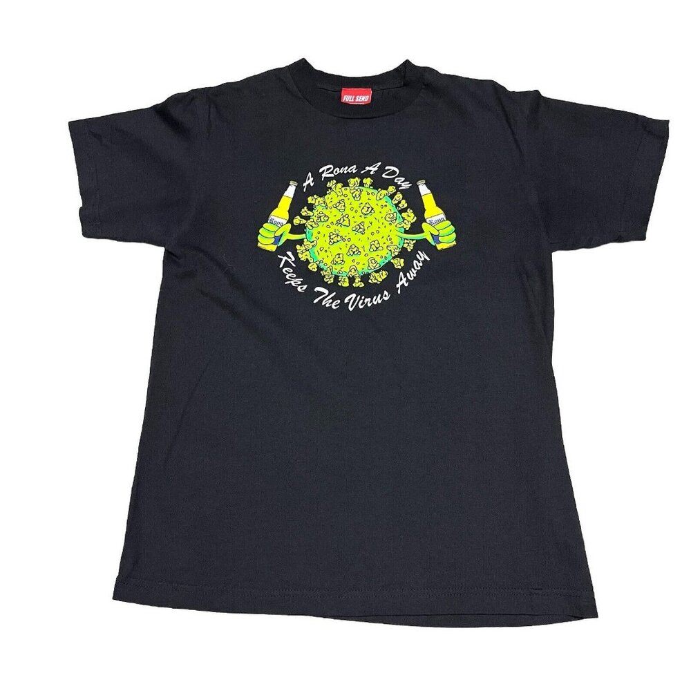 Full Send Black T-Shirt Corona Virus Men's Size Medium Nelk Boys
